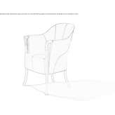 Tanned leather armchair with armrests Hulme