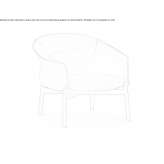 Leather armchair with armrests Rifiano
