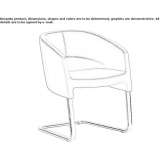 Leather armchair on supports Venecia