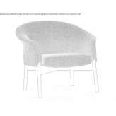Fabric armchair with armrests Rifiano