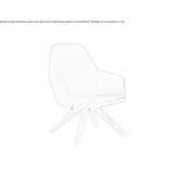 Leather armchair on trestles with armrests Cabras