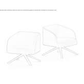 Fabric armchair on trestles with armrests Meinier