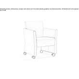 Fabric guest chair on wheels Alpuente
