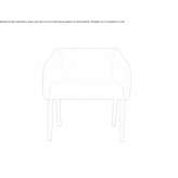 Leather upholstered armchair with armrests Fechain