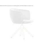 Swivel, upholstered chair on fabric trestles Cerbon