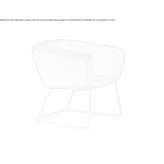 Upholstered armchair based on a sleigh with armrests Prato