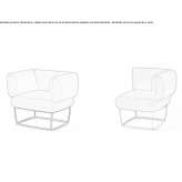 Fabric armchair with armrests Honda