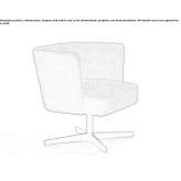 Textile armchair with 4-star base and armrests Sulecin