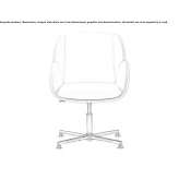 Armchair with 4-star base and armrests Jauche