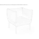 Fabric upholstered armchair with armrests Skreia