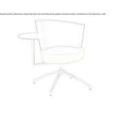 Armchair upholstered in fabric with a 4-star base with armrests Euharlee
