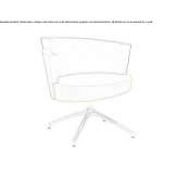 Armchair upholstered in fabric with a 4-star base with armrests Euharlee