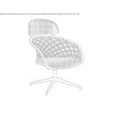Swivel armchair with 4-star base and armrests Llanwern