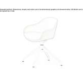 Swivel fabric chair with armrests Ungrej