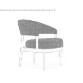 Fabric armchair with armrests Elda