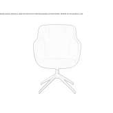 Swivel fabric chair with armrests Ameglia