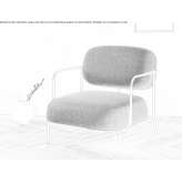 Fabric upholstered armchair with armrests Cogealac