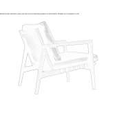 Leather upholstered armchair with armrests Sipi
