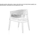 Leather upholstered armchair with armrests Sortland