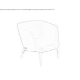 Armchair with fabric armrests and wooden base Sieut