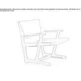 Tanned leather armchair with armrests Esch
