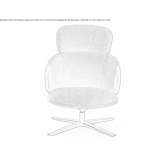 Textile armchair with 4-star base and high backrest Trikala