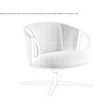 Textile armchair with 4-star base and armrests Trikala