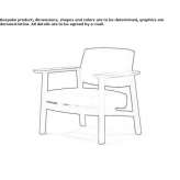 Fabric and wood armchair with armrests Chota