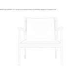 Leather upholstered armchair with armrests Marigot