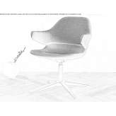 Fabric swivel armchair with 4-star base and armrests Owenton