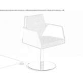 Swivel armchair, leather, with armrests Cappone