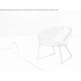 A fabric armchair based on a sleigh Cerveno