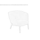Armchair with fabric armrests and steel base Sieut