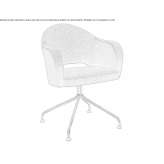 Upholstered armchair with a 4-spoke base and armrests Trsic