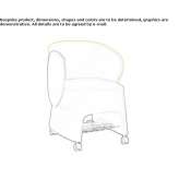 Upholstered armchair with integrated magazine rack on wheels Lurano