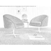 Velor swivel armchair with 4-star base Nulsen