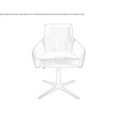 Swivel armchair with 4-star base Louros