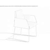 Armchair with armrests based on a sled Cappone