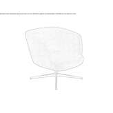 Textile armchair with 4-star base and armrests Sieut