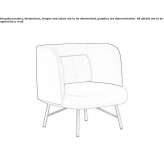 Fabric armchair with armrests Radzilow