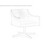 Swivel leather chair with 4-star base Tonala