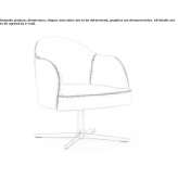 Upholstered armchair with a 4-spoke base and armrests Zarkos