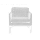 Fabric armchair with removable cover and armrests Sparone