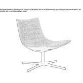 Swivel chair upholstered in fabric Sedico