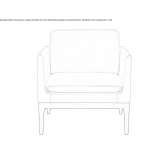 Leather armchair with armrests and removable cover Sparone