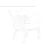 Leather upholstered armchair with armrests Colunga