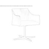 Leather swivel armchair with 4-star base and armrests Tonala