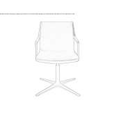Swivel armchair with 4-star base Louros