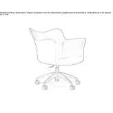 Swivel armchair, upholstered in leather, with armrests Colunga