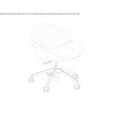 Armchair with 5-star base and wheels Kanegem